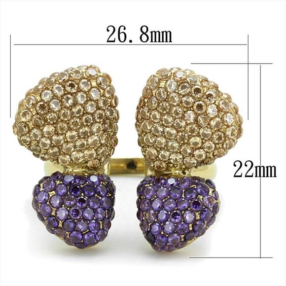 Stainless Steel Butterfly AAA grade CZ Ring 9 - Picture 5 of 8